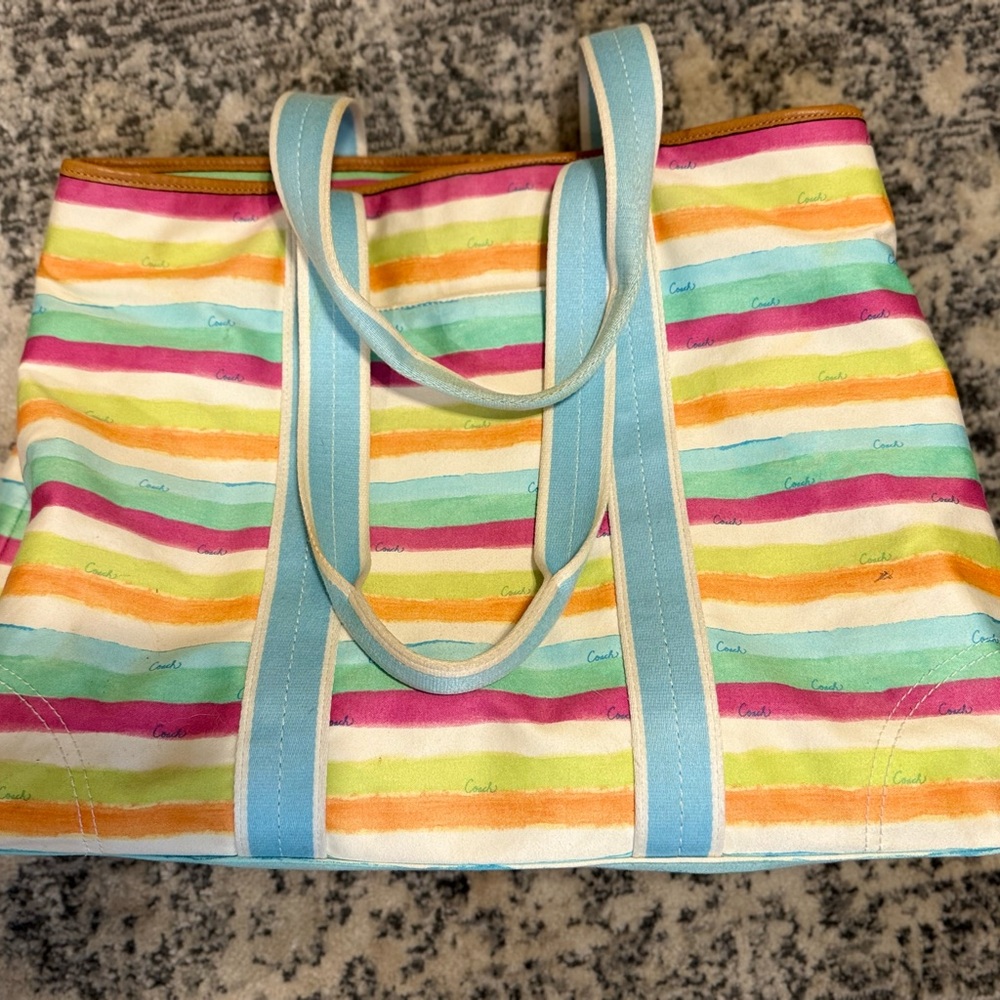 Coach Red and Pink Tote Bag Vibrant Design